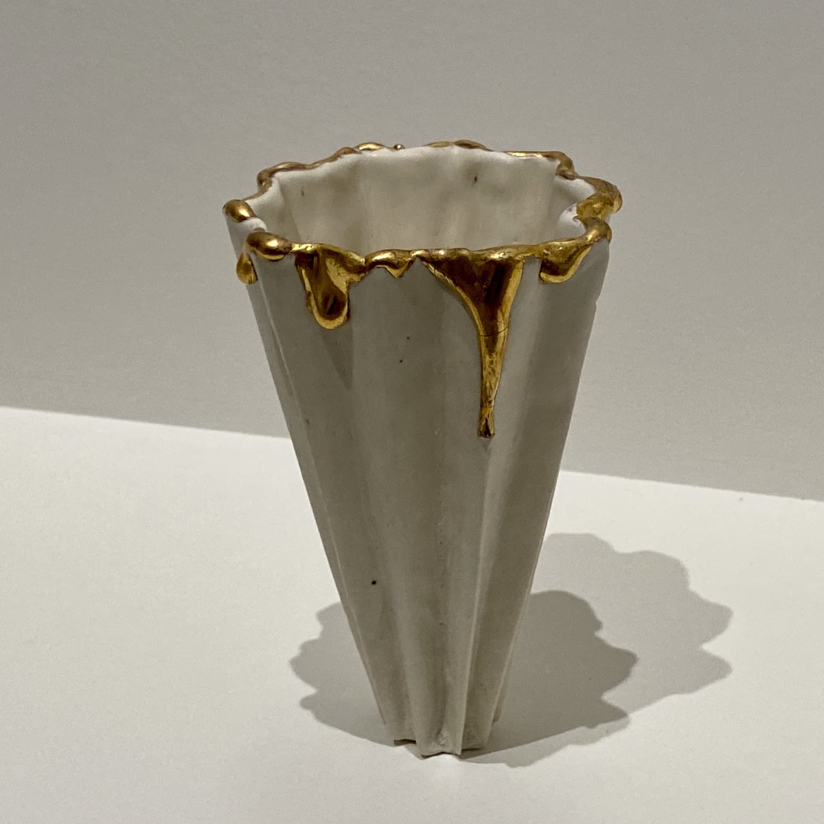 Gold Drip Folded Vase