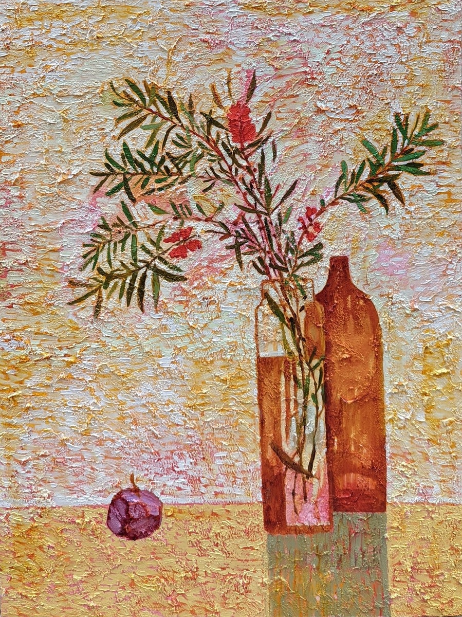 Still life with two bottles