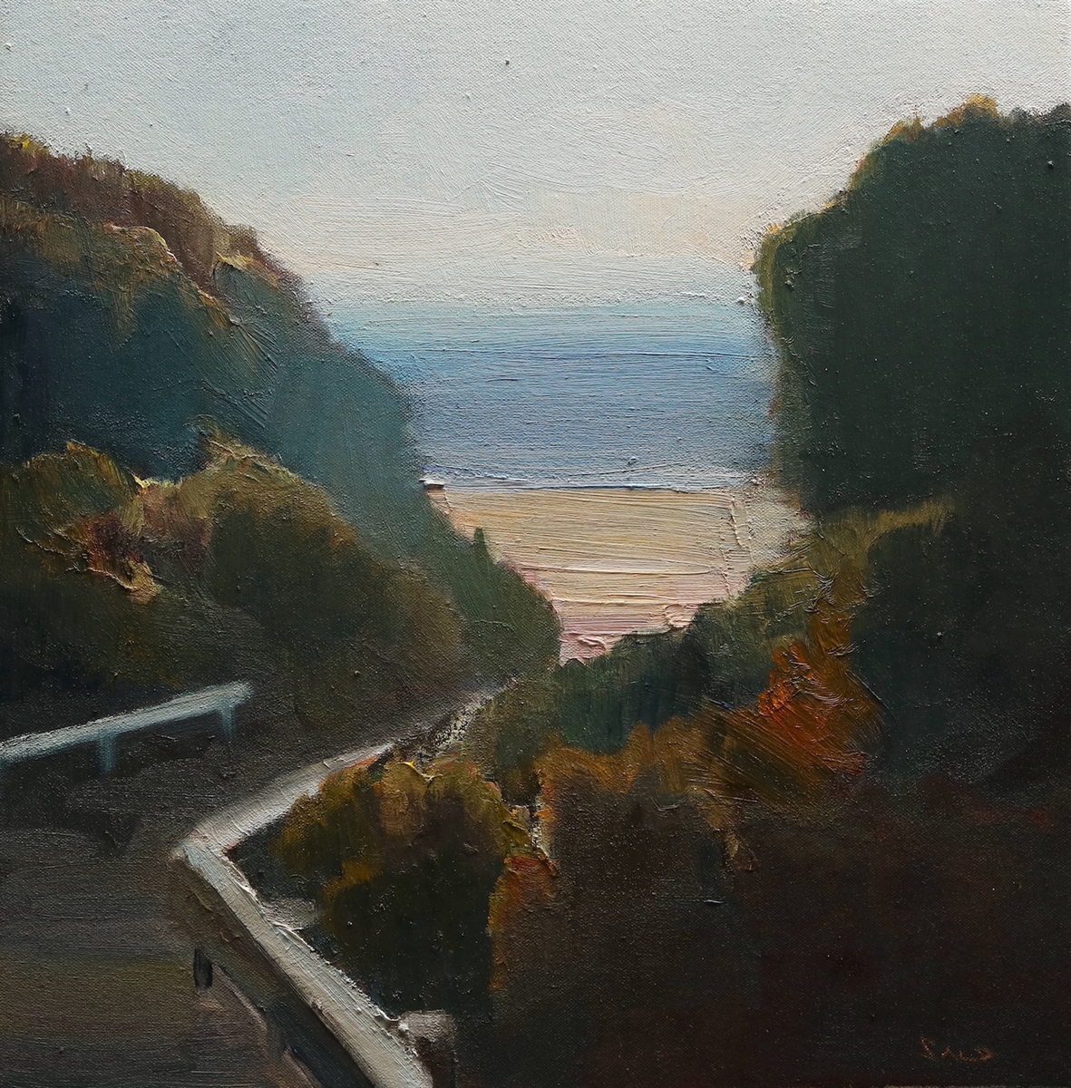 Track to Sunnymead Beach  (Framed in light oak)