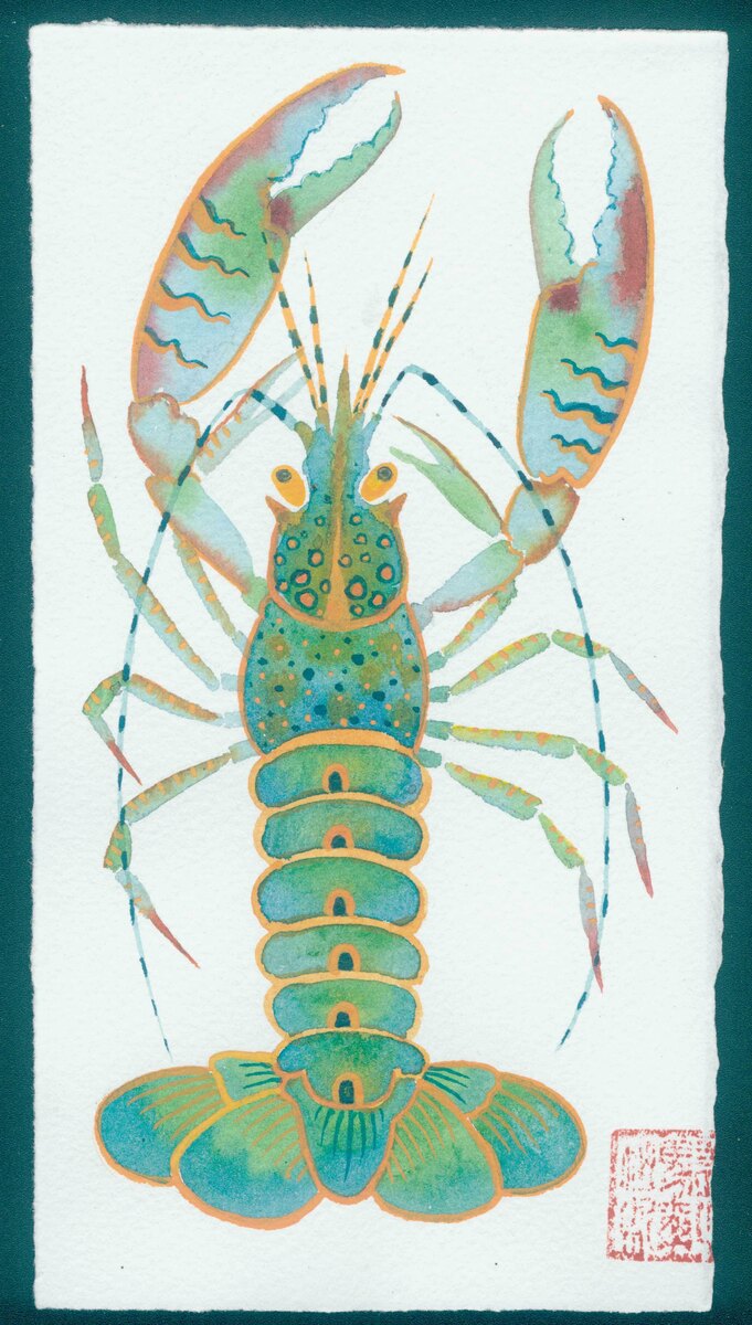 Lobster green and blue