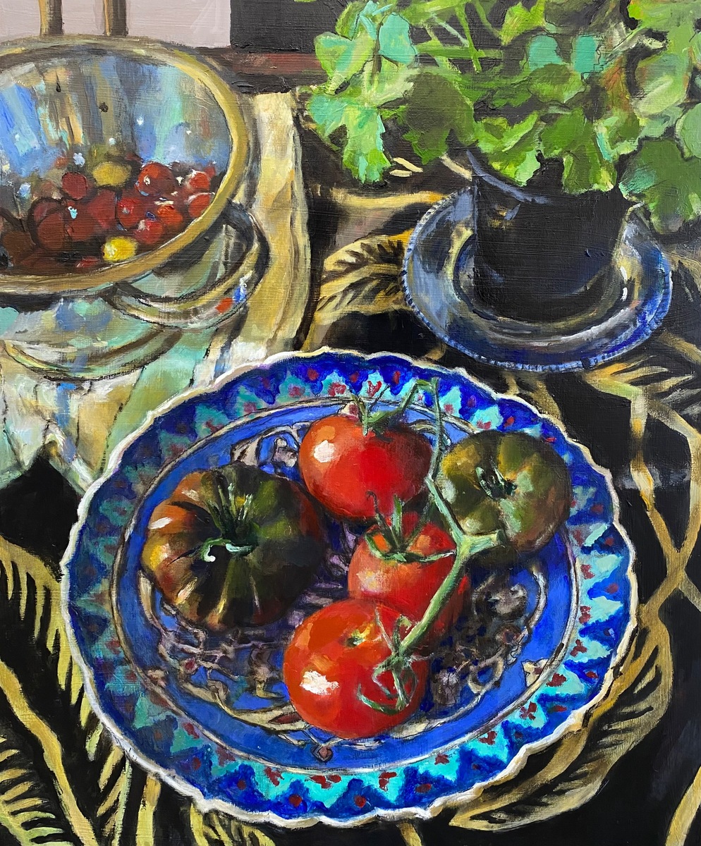 Tomatoes on Turkish Plate (Oak Float Frame)