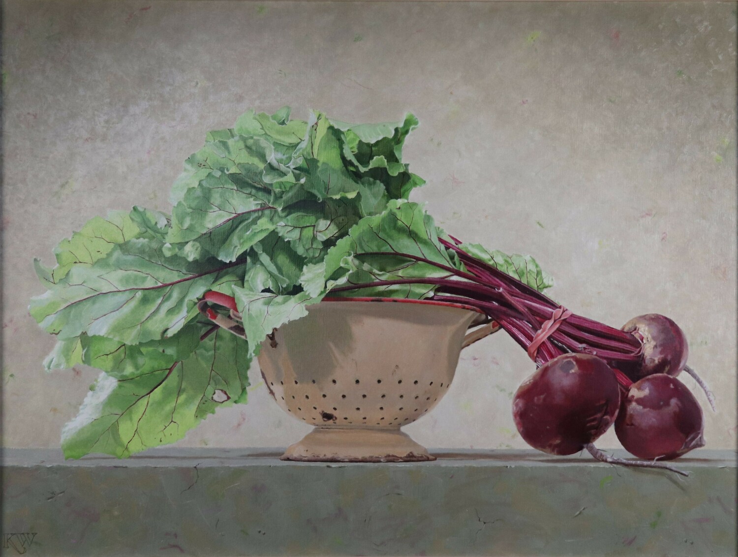 Beetroot Oil on linen