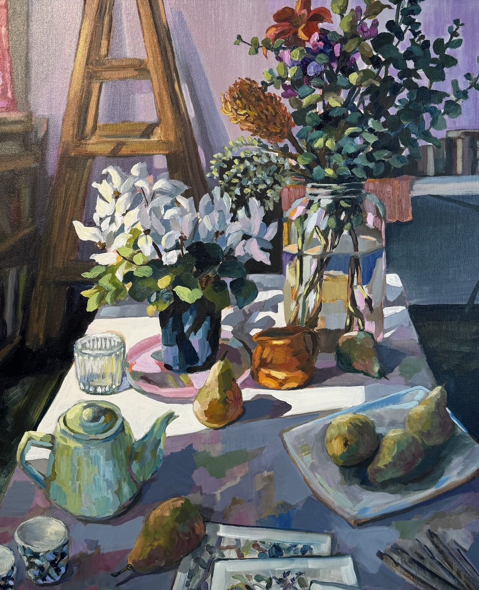 Green Teapot in the Studio