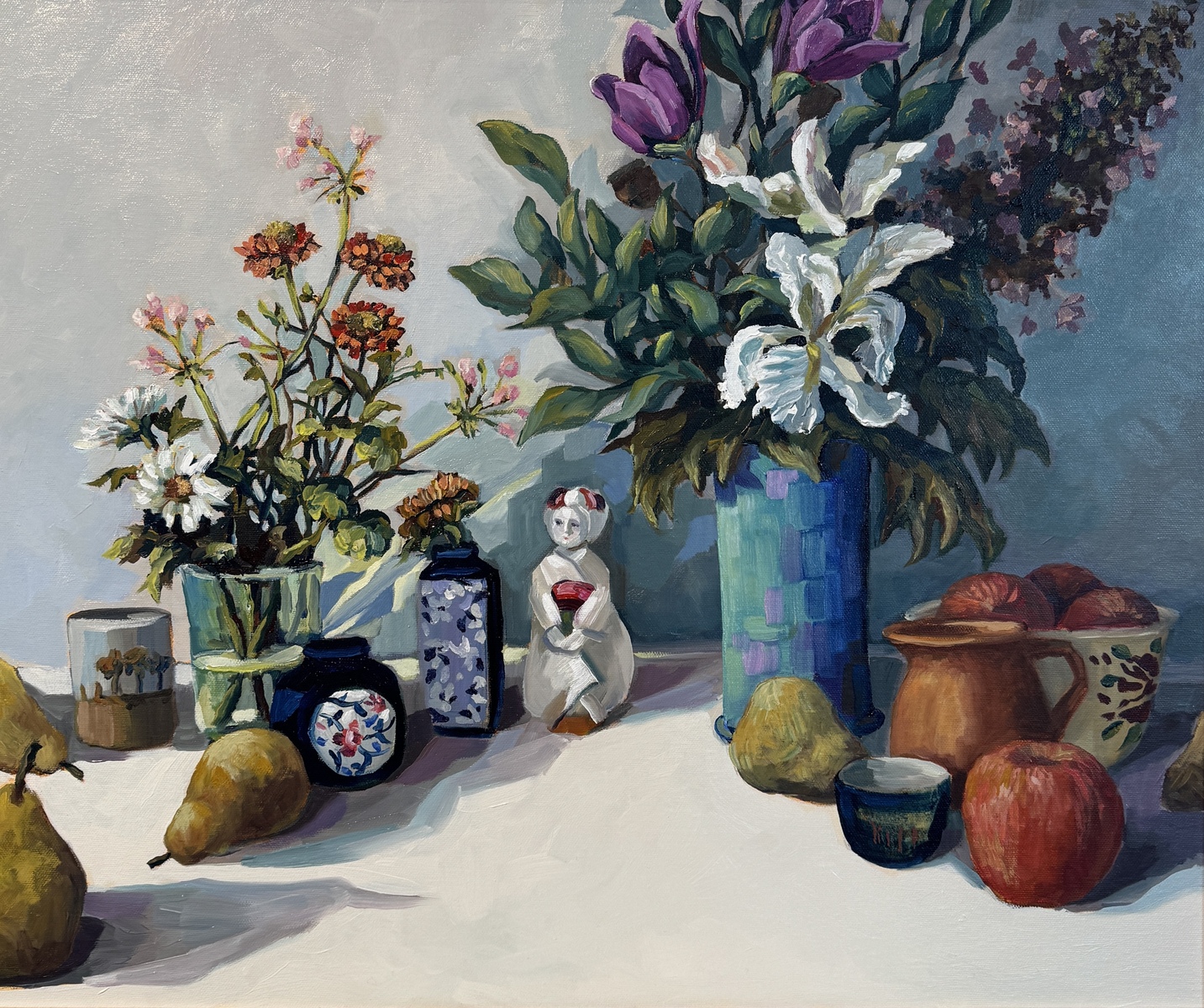 Irises in the Blue Vase